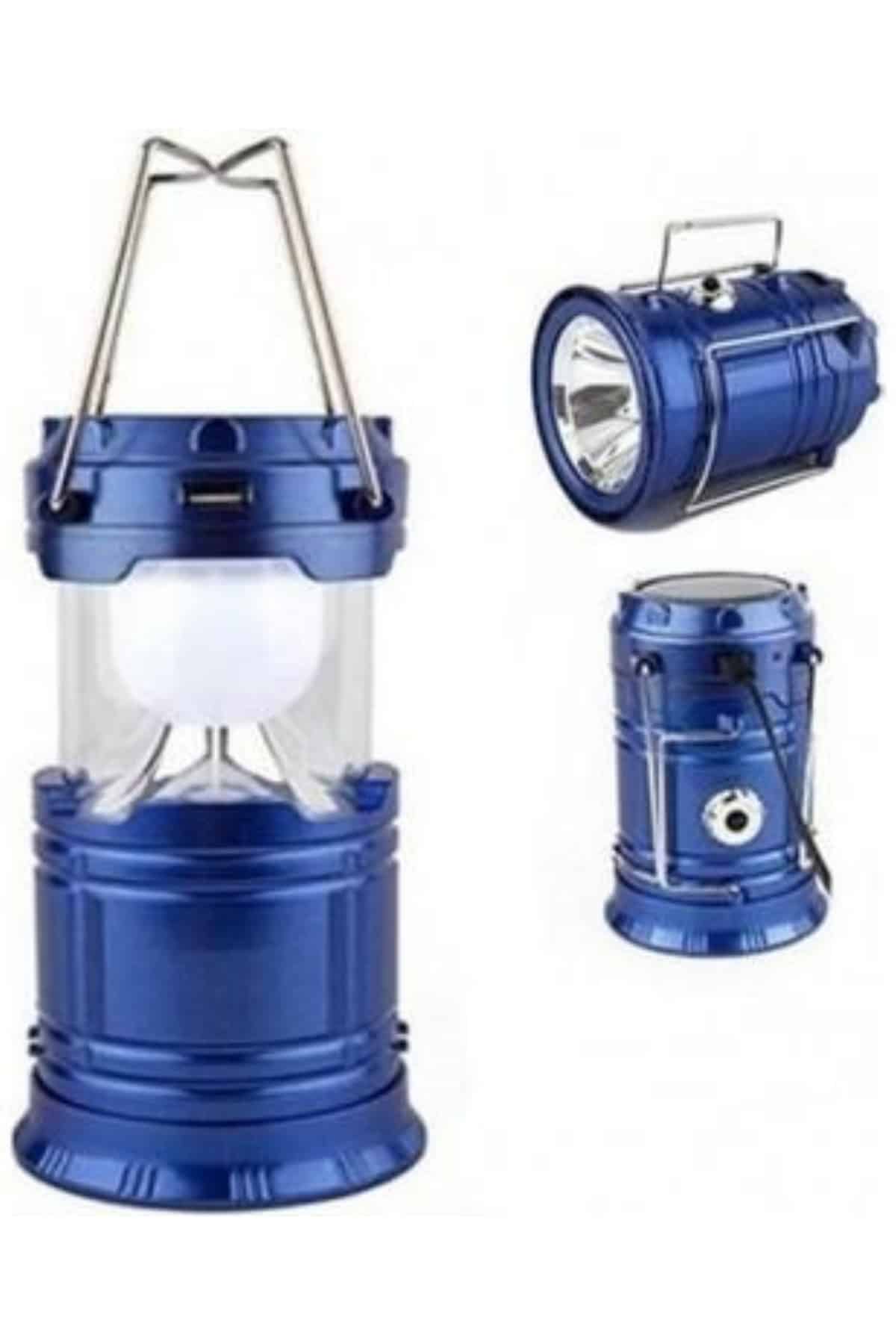 Kamp Lambası Solar Şarjlı Kızaklı Kamp Feneri Led Lamba Işıldak - Lisinya