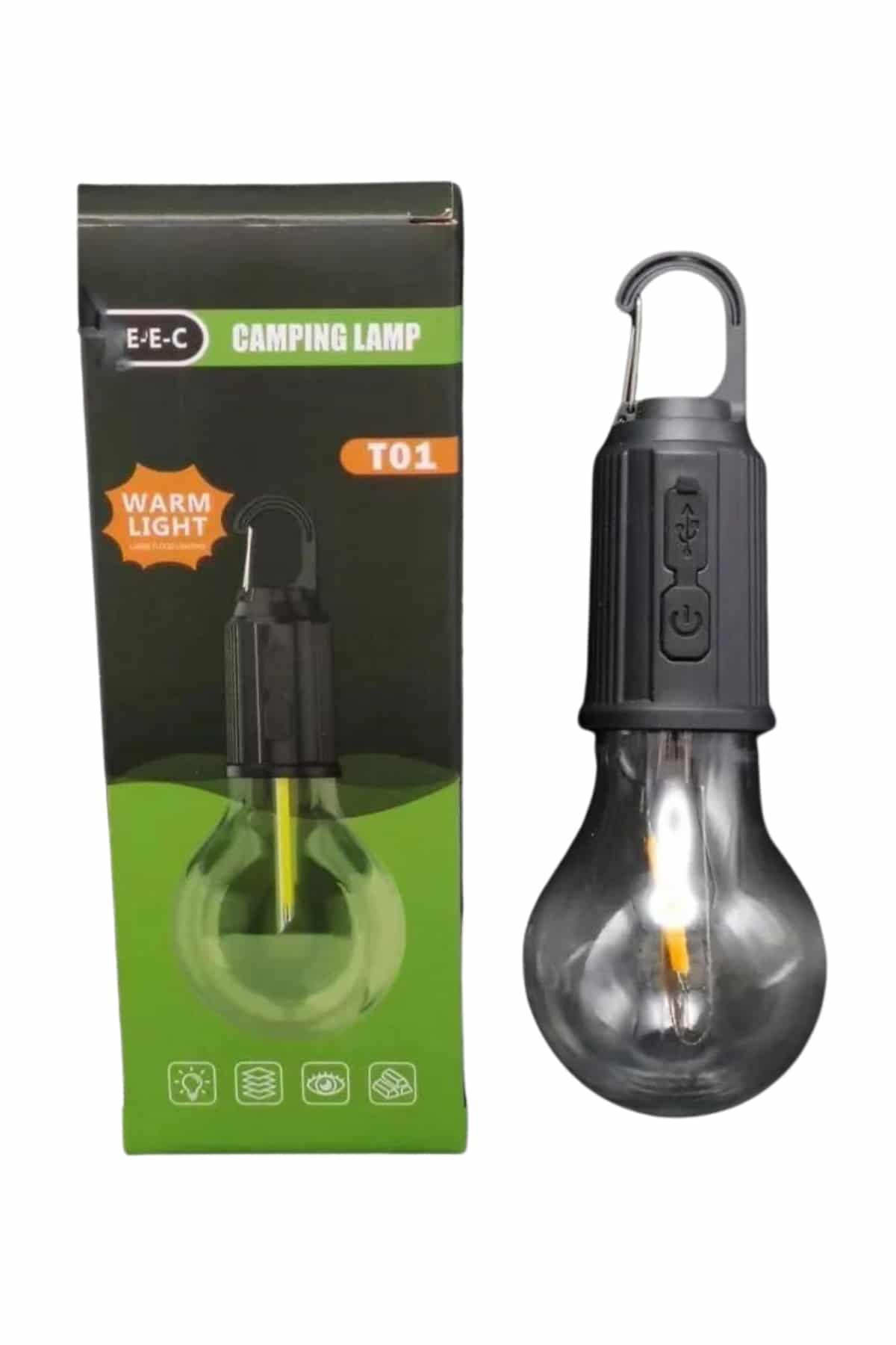 Şarjlı Dekoratif Kamp Lambası Askılı Ampul Led Işık Type-C Girişli - Lisinya