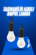 Askılı Kırılmaz Led Işık Kamp Bahçe Lambası Taşınabilir Led Ampul Şarjlı - Lisinya