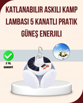 Katlanabilir Güneş Enerjili LED Kamp Lambası USB Şarjlı - Lisinya