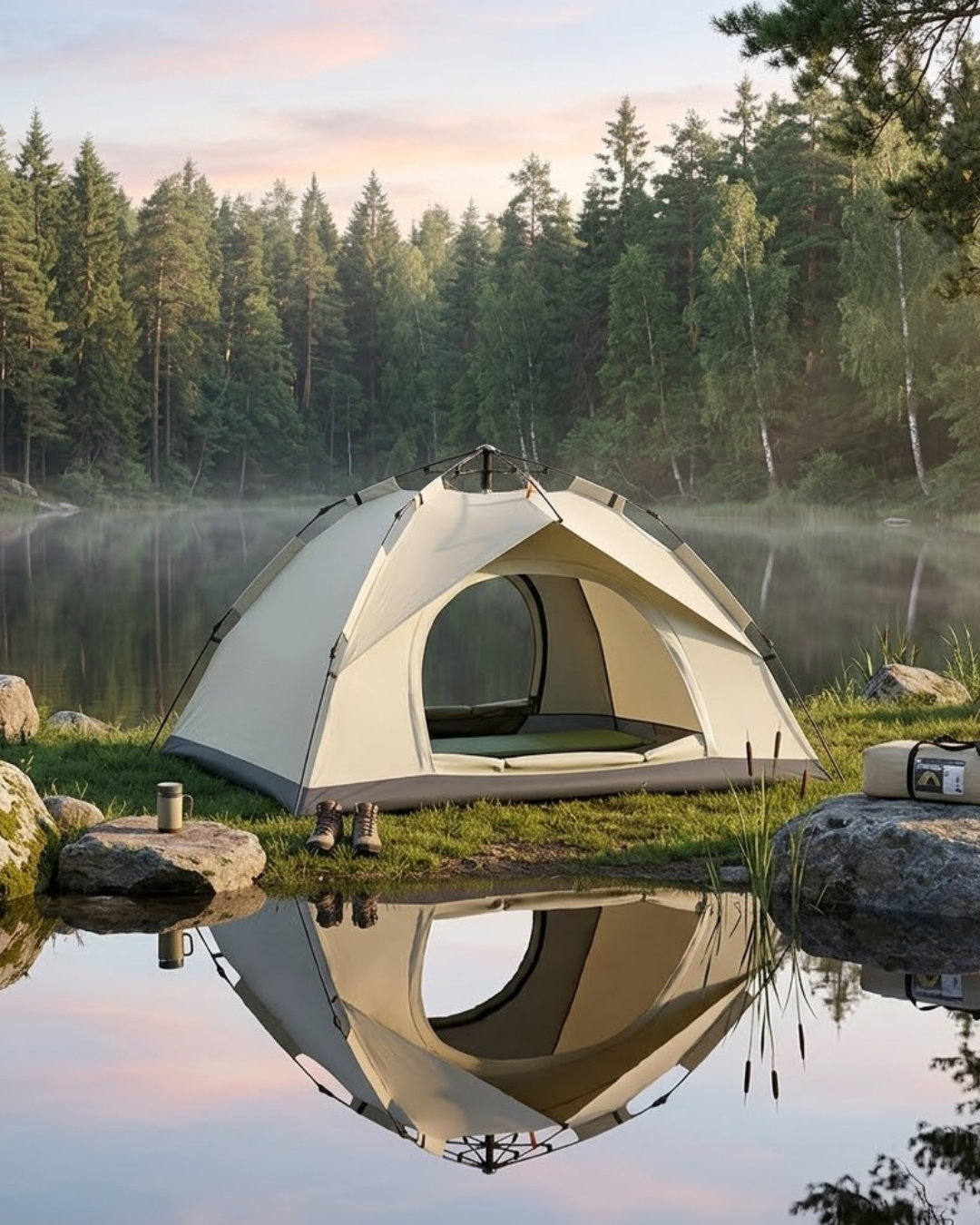 2 3 Kişilik Otomatik Kamp Çadırı Suya Dayanıklı Çift Astarlı Outdoor Çadır - Lisinya