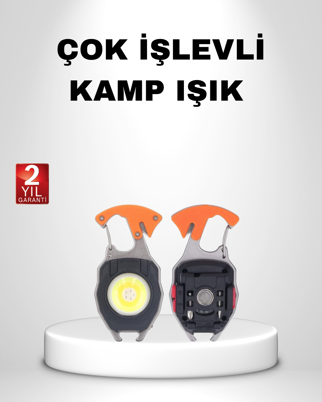 Mini LED Anahtarlık Fener – Şişe Açacağı, Tornavida, Düdük ve USB Şarj Özellikli - Lisinya