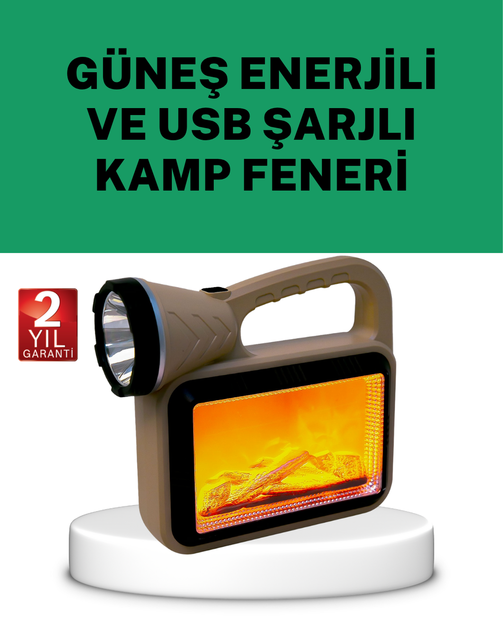 Güneş Enerjili Alev Efektli Lamba – COB Teknolojili, Dış Mekan Aydınlatma - Lisinya