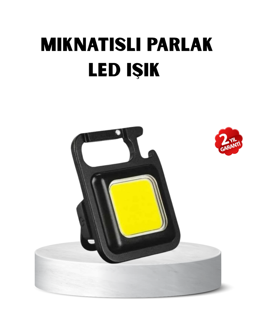 USB Type-C Şarjlı Mini Fener – Manyetik, Katlanabilir ve Şişe Açacaklı Tasarım - Lisinya
