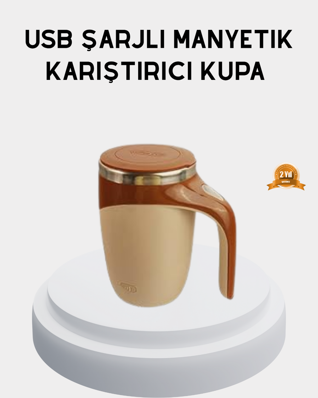 Şarjlı Otomatik Karıştırıcı Kupa Manyetik Mix Kupa Paslanmaz Çelik İç Astar - Lisinya