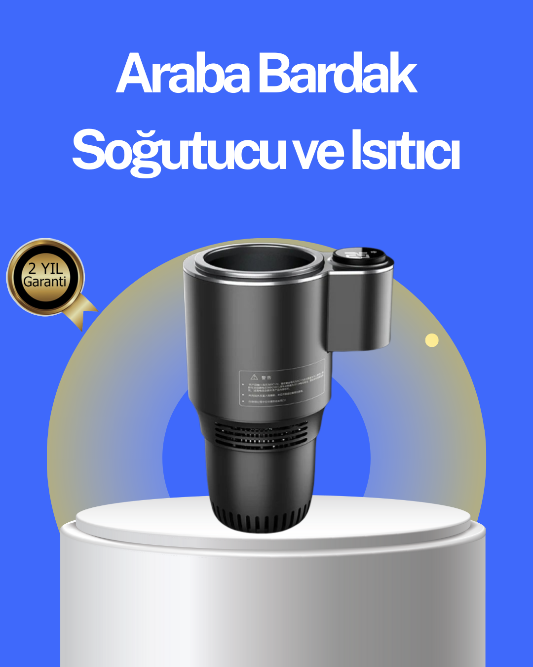 Araç İçi Isıtıcı Soğutucu Bardaklık 60°C Isıtma -4°C Soğutma - Lisinya