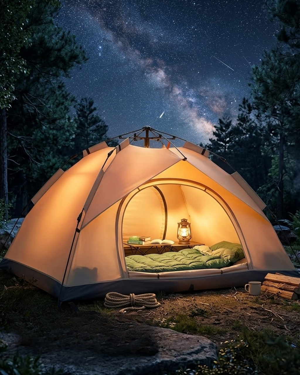 Çift Katmanlı Kamp Çadırı Otomatik Kurulum Suya Dayanıklı Outdoor Çadır - Lisinya