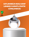 Çok Amaçlı Katlanabilir Güneş Enerjili Kamp Lambası – Masa Üstü ve Asılabilir Kullanım - Lisinya