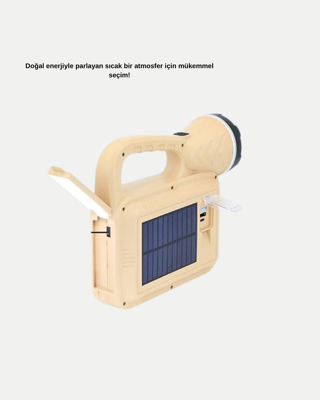 Solar Alev Işığı COB Teknolojili Taşınabilir El Feneri ve Kamp Lambası - Lisinya