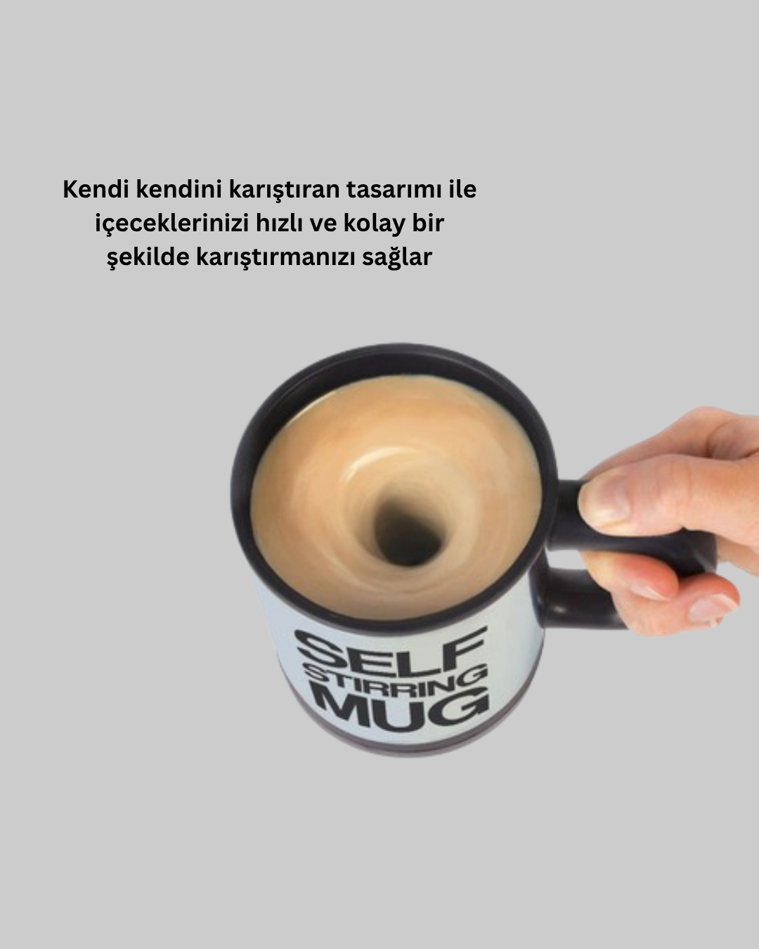Akıllı Kendi Kendini Karıştıran Termal Kupa – Paslanmaz Çelik - Lisinya