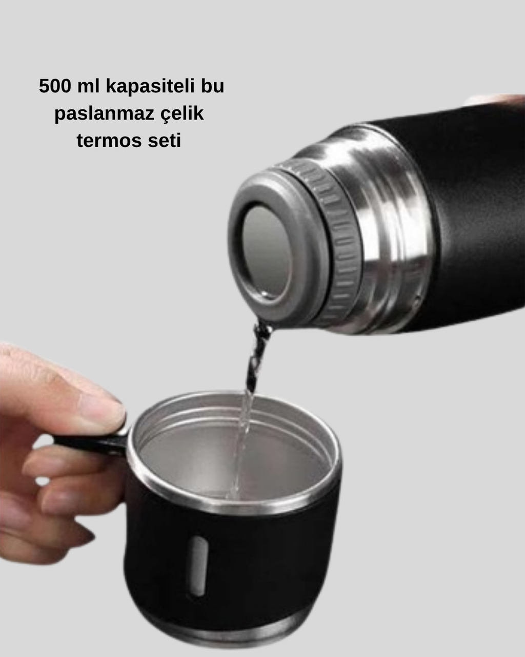 500 ml Vakumlu Termos – Çift Kat Paslanmaz Çelik, Sızdırmaz Kapağıyla Sıcak ve Soğuk İçeceklere Özel - Lisinya