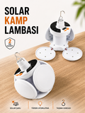Kamp Lambası Işıldak Beyaz Işık Güneş Enerjili Solar Aydınlatma 5 Kanatlı Katlanabilir - Lisinya