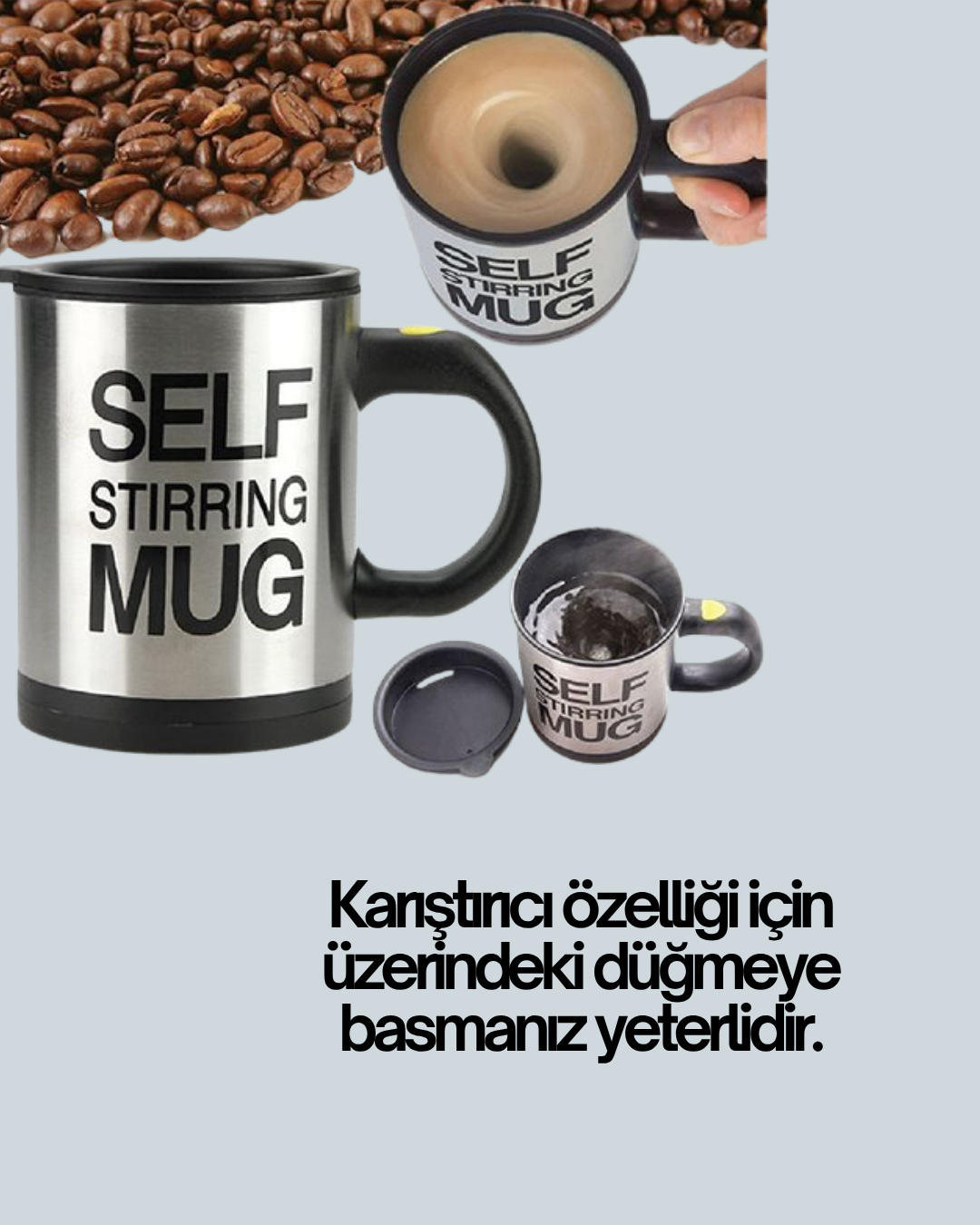 Çift Katmanlı Termos Özellikli Karıştırma Motorlu Kupa - Lisinya