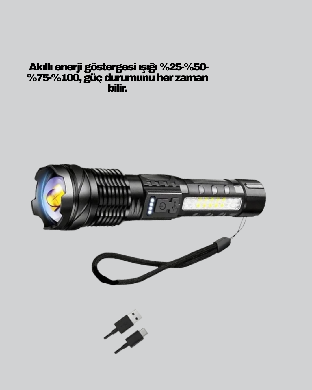 Outdoor ve Acil Durum İçin Güçlü LED El Feneri - Lisinya