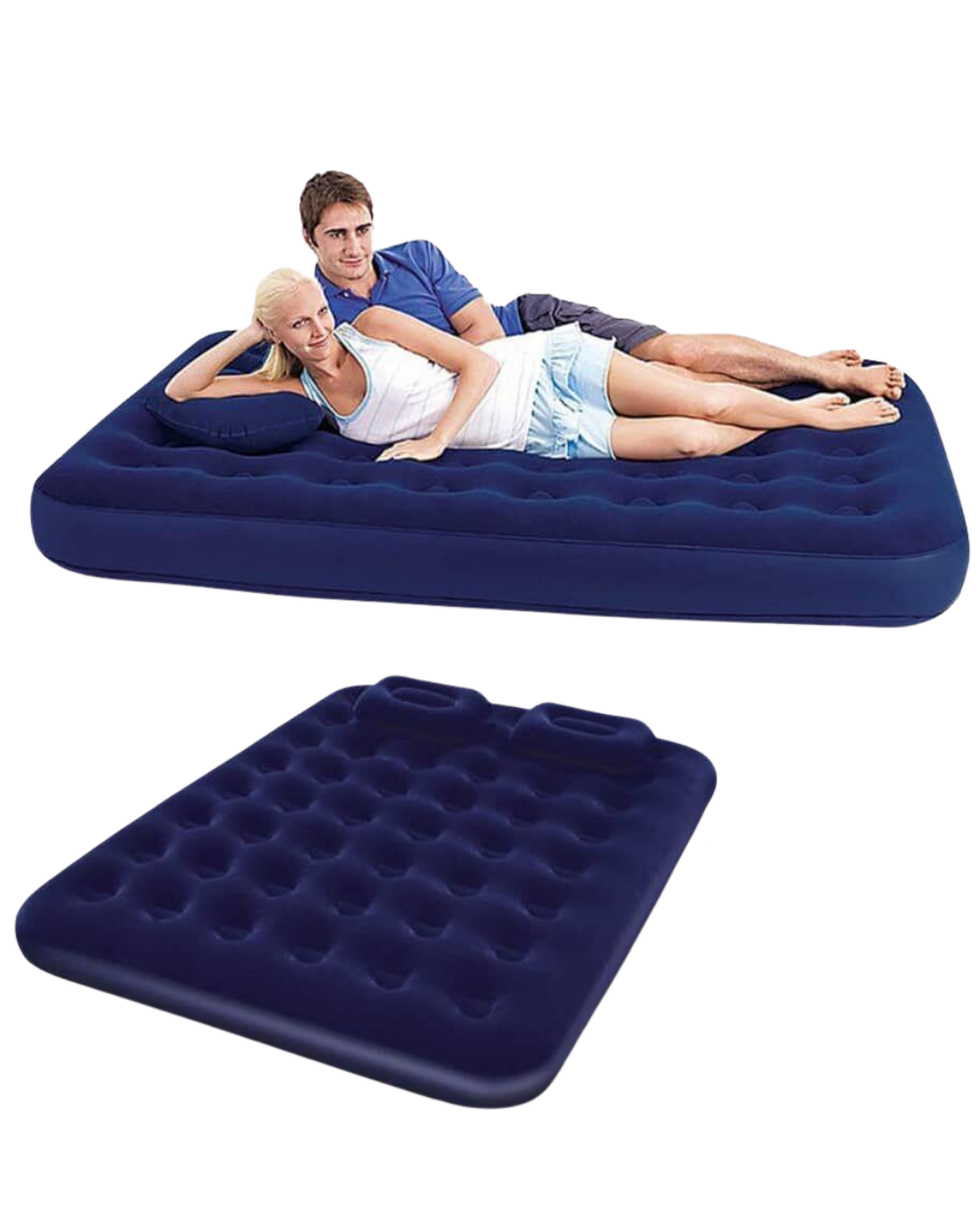 Konforlu Çift Kişilik Şişme Yatak Flokeli Yüzey Dayanıklı Gövde - Lisinya