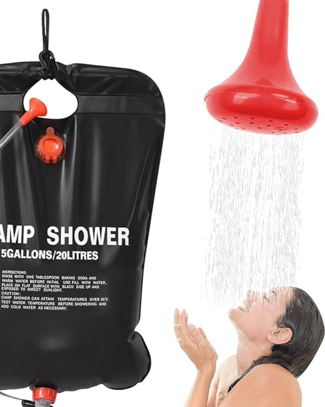 20 Litre Güneş Enerjili Kamp Duşu PVC Dayanıklı Taşınabilir Duş Torbası - Lisinya
