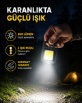 Şarjlı COB LED Anahtarlık Fener – 4 Modlu, Manyetik ve Katlanabilir Standlı Yeni Nesil - Lisinya