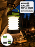 Kamp Lambası Katlanabilir Lamba Solar Şarjlı Led Lamba El Fenerli Yeni Nesil - Lisinya