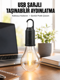 Şarjlı Dekoratif Kamp Lambası Askılı Ampul Led Işık Type-C Girişli - Lisinya
