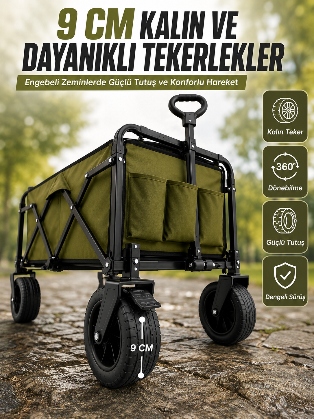 Extra Cepli Katlanabilir Wagon Arabası ile Pratik ve Düzenli Taşıma - Lisinya