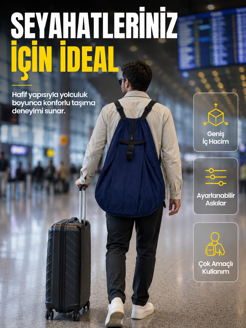 Çok Amaçlı Katlanabilir Taşıma Çantası Geniş Hacimli Günlük Kullanım Çantası - Lisinya