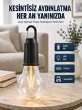 3 Farklı Mod LED'li Şarjlı Asma Kancalı Kamp Lambası Taşınabilir Ampul - Lisinya