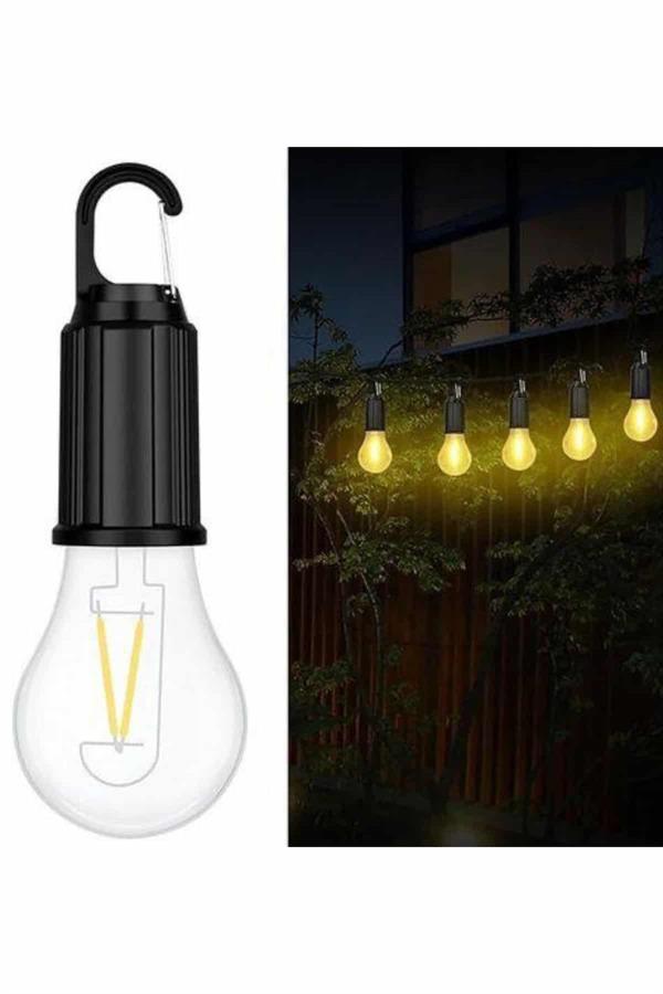 Şarjlı Dekoratif Kamp Lambası Askılı Ampul Led Işık Type-C Girişli - Lisinya