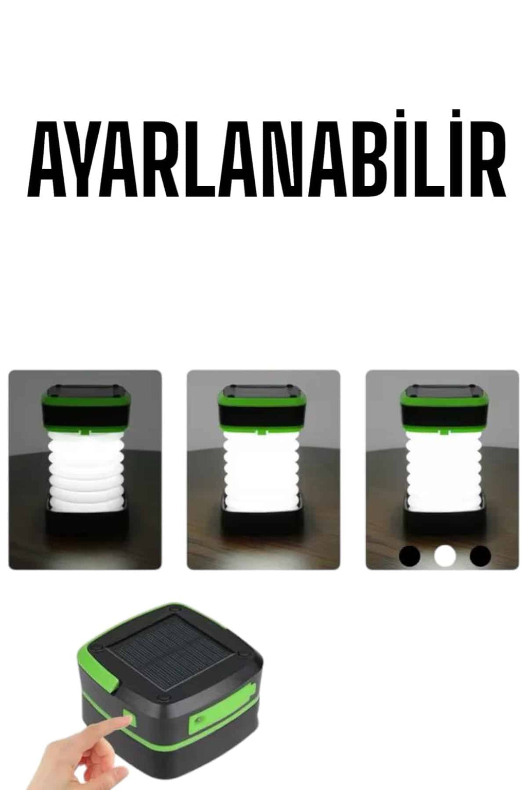Güneş Enerjili Led Lamba Kamp Lambası Katlanabilir Lamba USB Şarjlı - Lisinya