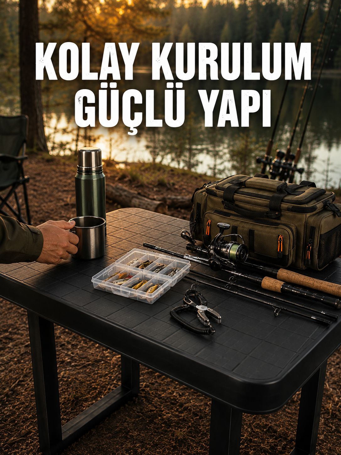 Pratik Katlanabilir Masa Kamp Piknik Bahçe ve Karavan Kullanımına Uygun - Lisinya